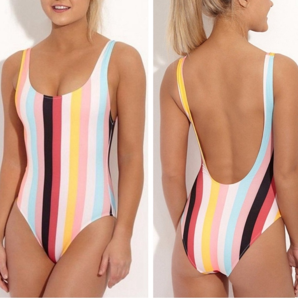 Solid & Striped multi-color one-piece swimsuit- size M